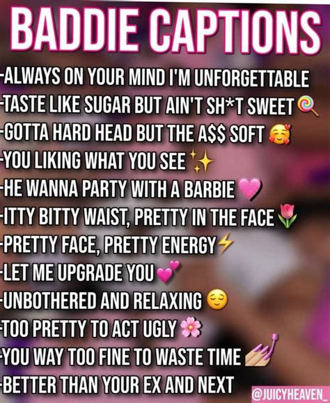 Baddie Captions 💖 Good Instagram Captions Instagram Captions Clever
