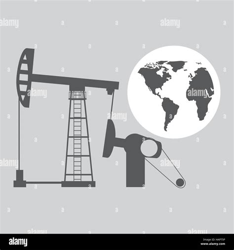 World Oil Industry Consumption Pumping Tower Vector Illustration Eps 10