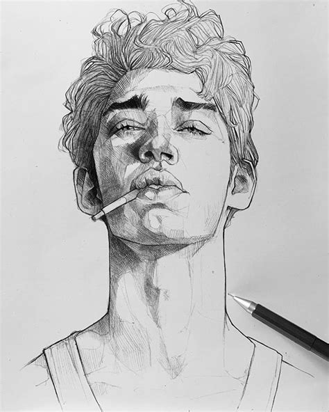 Boy Sketches ️sketching Mechanicalpencil Graphite Maloart Art