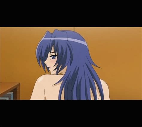 Isshoni H Shiyo Animated Animated  1girl Blue Eyes Blue Hair From Behind Implied Sex