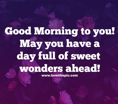 Good Morning To You May You Have A Day Full Of Sweet Wonders Ahead