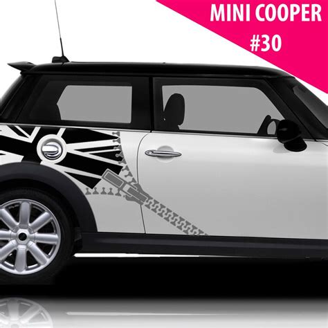 Fits Mini Cooper Side Racing Stripes Car Graphics Union Flag With