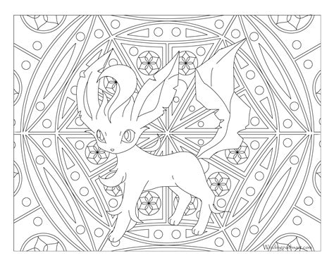 Adult Pokemon Coloring Page Leafeon ·