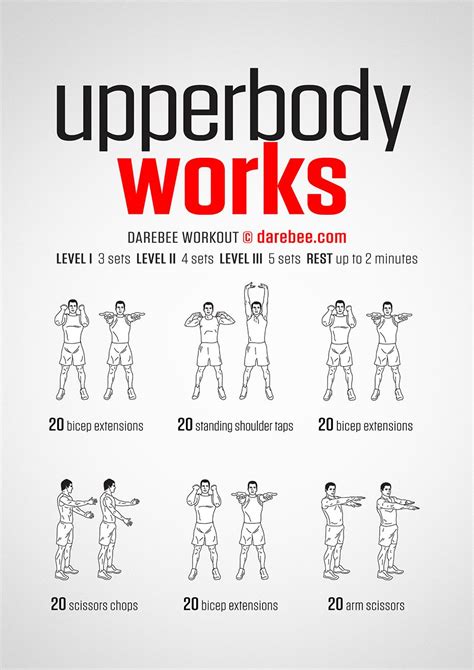 Upper Body Workout By Darebee Upper Body Workout Bodyweight Upper