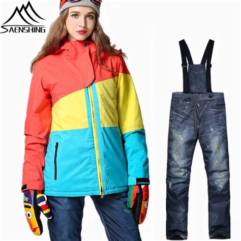 Saenshing Snowboarding Suit Women Waterproof Ski Jacket Snowboard Pant Thermal Breathable Ladies
