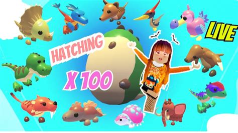 🔴 Live 🔴 New Hatching X100 Fossil Eggs Adopt Me Roblox Youtube