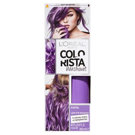 Brown black hair color dark brown hair dye red purple hair gold hair colors light brown hair loreal preference hair color loreal hair color chart color gliss color hair dye with color care allows dye pigments to penetrate deep into the hair fibers. Buy L'Oreal Colorista Washout Purple Hair Online at ...