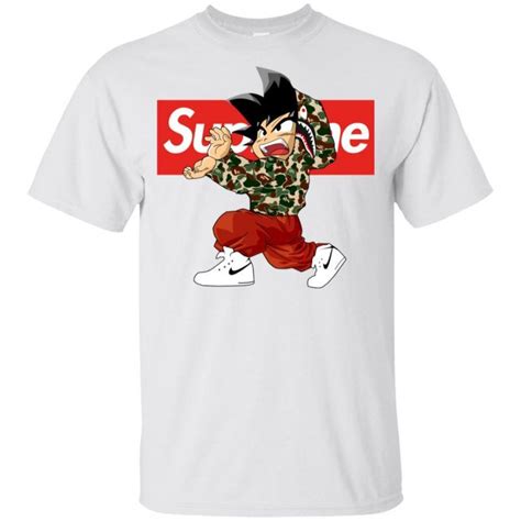 Customize your avatar with the bape x dragon ball tee and millions of other items. Goku x Supreme Bape Youth T-Shirt - Goku Fans Shop | T shirt, Supreme bape, Shirts