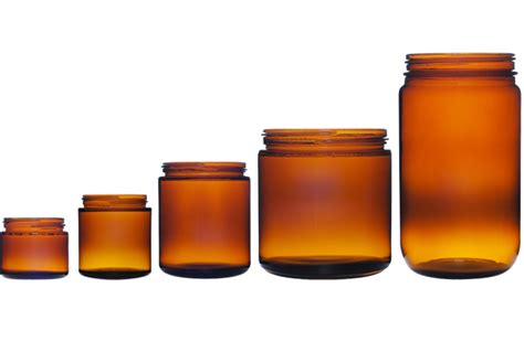 Amber Straight Sided Jars In Many Sizes For Many Applications