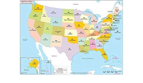 Map Of The United States With Abbreviations
