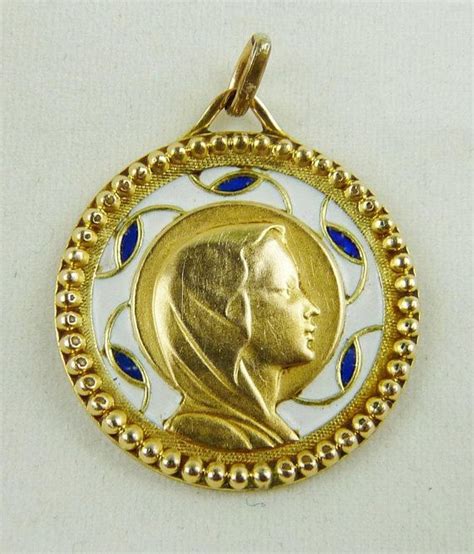 Art Nouveau Pendant Of The Virgin Mary In 18ct Rolled Gold Art