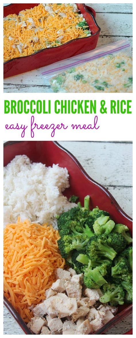 The whole family will love this cheesy chicken and broccoli rice dish. Cheesy Broccoli Chicken & Rice Recipe Freezer Meal!