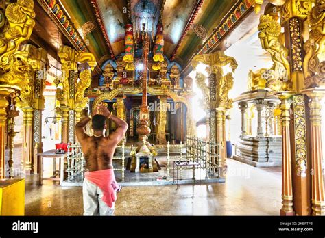 Tamil Hindu Devotee Offers Prayers At The Arul Eswari Muthumariamman