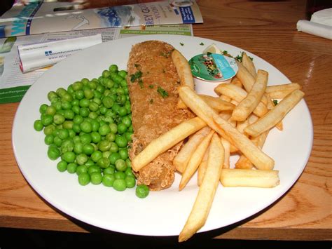 We only use white fish such as the best cod , haddock , plaice and sea bass as well as fabulous salmon and tuna and do not have any meat products or. File:Fish and chips with peas.jpg - Wikimedia Commons