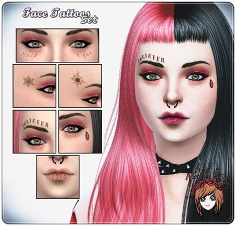 Face Tattoos Set At Jell O Sims Via Sims 4 Updates Sims 4 Mods Clothes