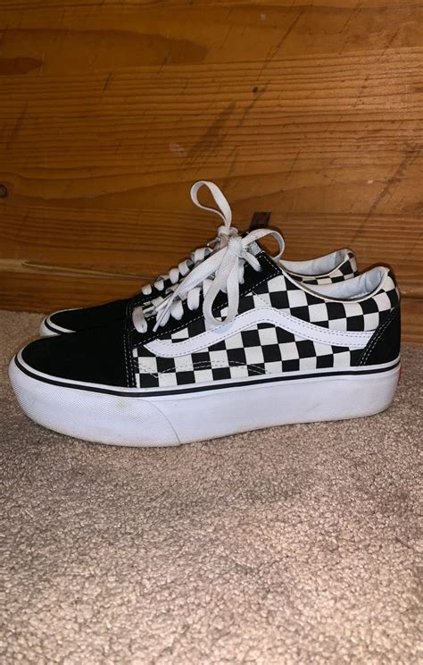 Black And White Old Skool Checkered Platforms Retails For Worn Once Super Comfy And Cute