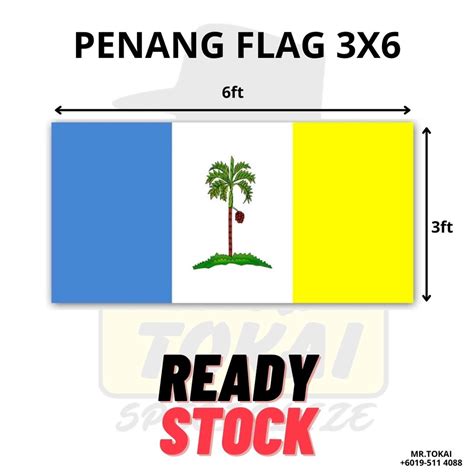 Ready Stock Penang Flag 3ftx6ftbendera Penang 3ftx6ft Shopee Malaysia