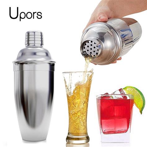 Upors Stainless Steel Cocktail Shaker Mixer Wine Martini Boston Shaker For Bartender Drink Party