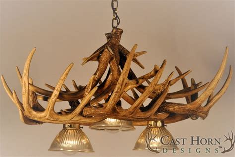 Whitetail Deer 10 Antler Chandelier With 3 Downlights Wild West Living