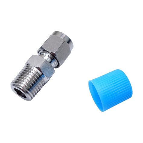 2pcs 6mm Od 18 Male Npt Double Ferrule Tube Fitting Straight Male Connector Stainless Steel