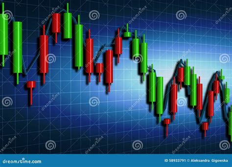 Forex Candlestick Chart Over Dark Stock Illustration Illustration Of
