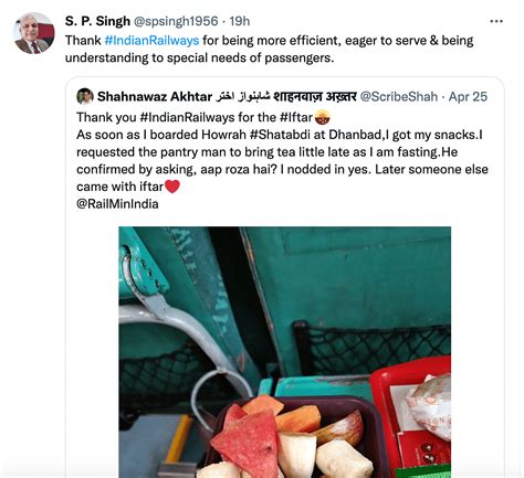 indian railways wins hearts for offering surprise iftar to man onboard shatabdi