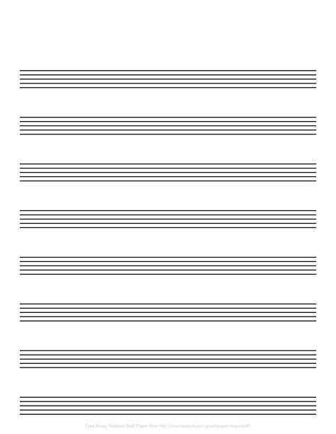 Free Printable Music Staff Paper