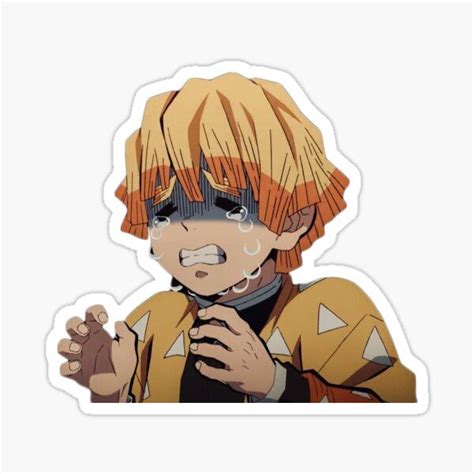 Zenitsu Crying Sticker By Animeultima In 2021 Anime Chibi Anime
