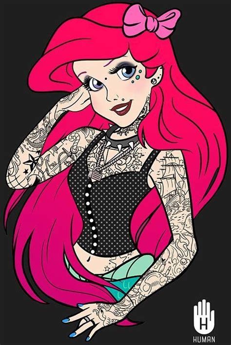 Punk Disney Tatted Ariel Disney Princess Tattoo Goth Disney Emo