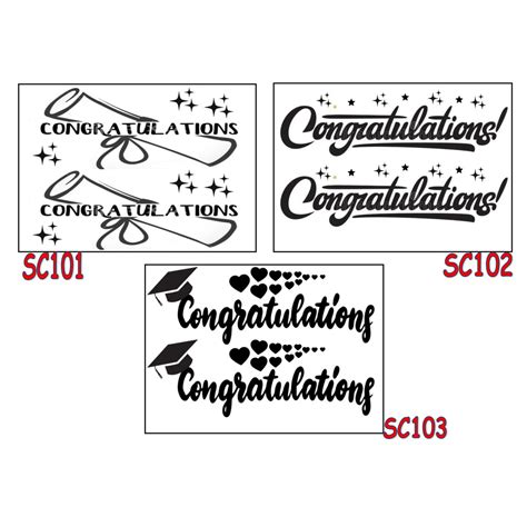 Congratulation Sticker 11 Inch With Transfer Tape For Bubble Bobo