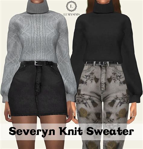 Severyn Tucked In Knit Sweater Lumy Sims Sims 4 Clothing Sims 4