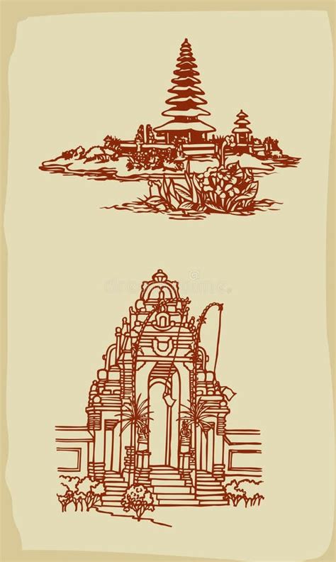 Illustration De Temple De Balinese Illustration De Vecteur