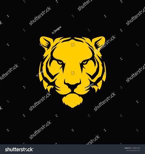 Tiger Head Stylized Vector Stock Vector Royalty Free 1168963786
