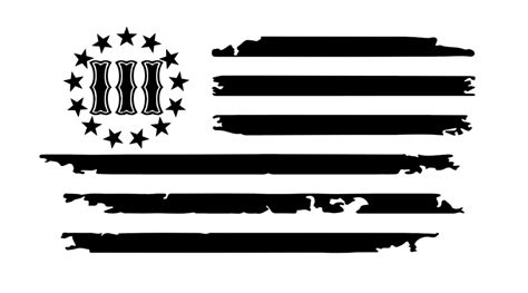 You can download, edit these vectors for personal use for 450x470 distressed american flag grunge flag set black and white vector. Three Percent Distressed Flag Decal - Owl & Anchor