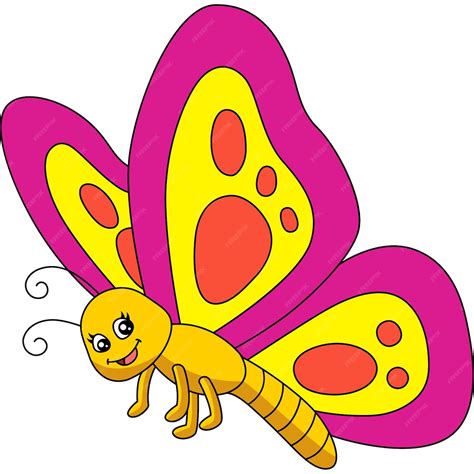 Premium Vector Butterfly Cartoon Colored Clipart Illustration