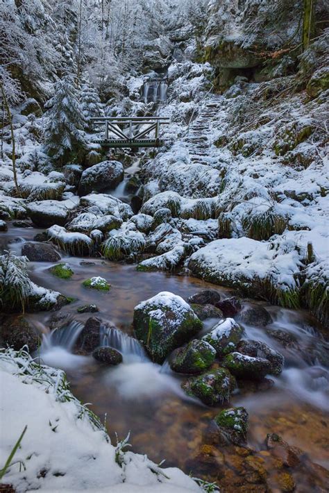 Black Forest Waterfall In Winter