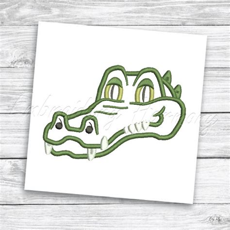 Alligator Applique Embroidery Design 8 Sizes Machine Etsy