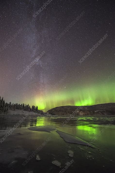 Aurora Borealis And Milky Way Norway Stock Image C0232312