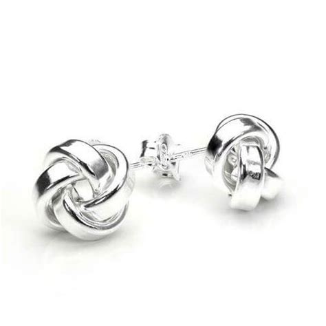 Sterling Silver Mm Solid Knot Stud Earrings Jewellerybox Co Uk