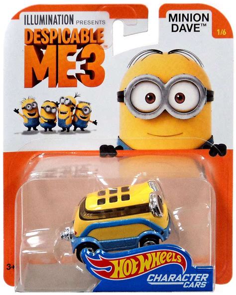Hot Wheels Despicable Me 3 Minion Dave 164 Diecast Character Car 16