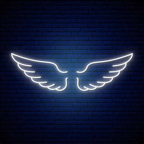 Premium Vector Angel Wings Neon Sign
