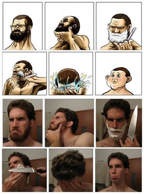 when men shave shaving humor beard humor funny pictures