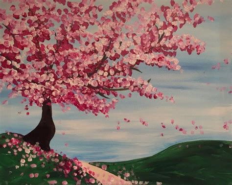 Cherry Blossom Tree Painting Natural Cooperstuart