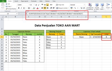 Cara Menggunakan Rumus Sumifs Pada Excel