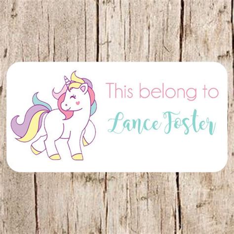 Unicorn Stickers School Name Labels Labels For By Labelin On Etsy