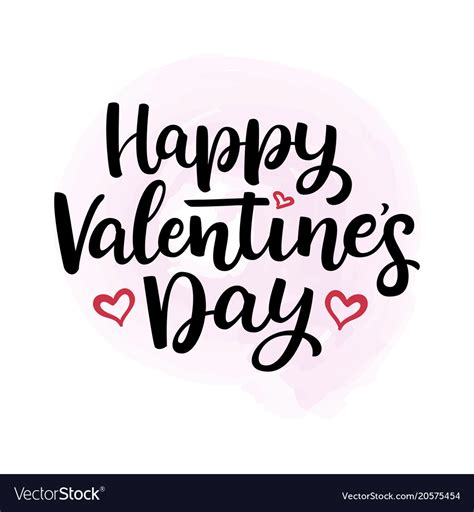 Lettering Happy Valentines Day Royalty Free Vector Image