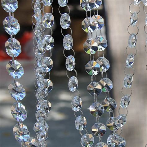 14 Ft Crystal Beads Chain Garland Of Clear Chandelier Bead Etsy Israel