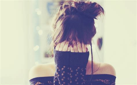 women, Sweater, Covering Face Wallpapers HD / Desktop and ...