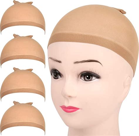 fandamei 4 pieces light brown stocking wig caps stretchy nylon wig caps for women buy online at