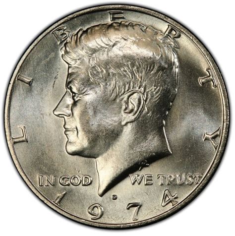 1974 kennedy halves can be worth $10 in ms65 and $65 in ms66, if graded by pcgs or ngc. Valuable Kennedy Half Dollar Varieties : 1974 (With images ...